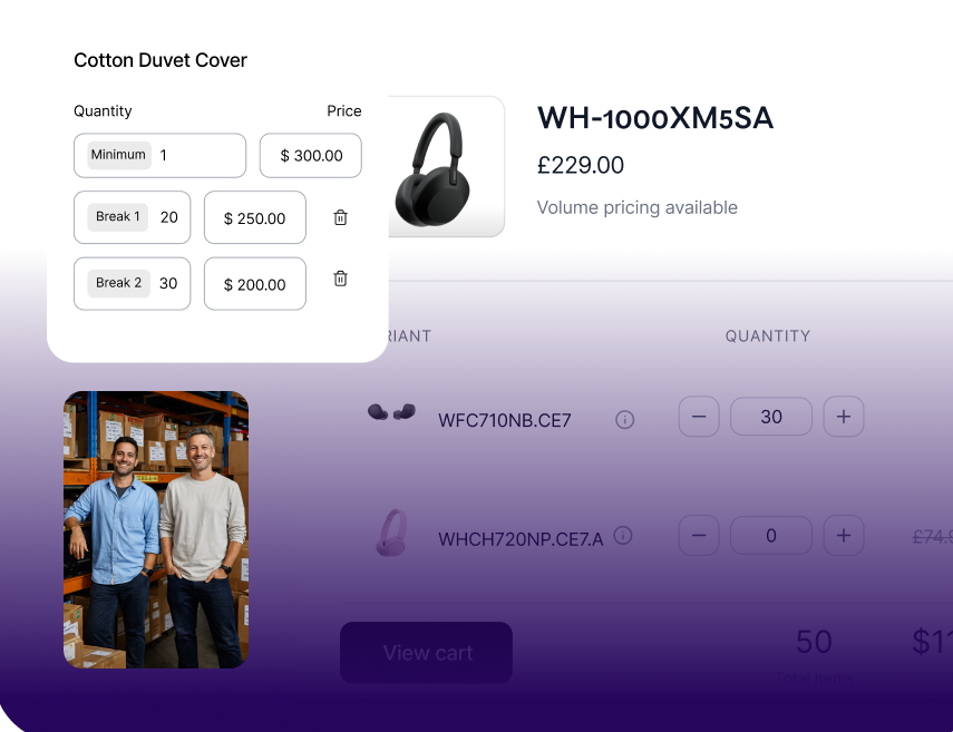 Built-in B2B portal